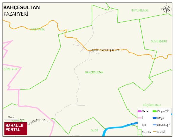 BAHÇESULTAN Köyü Haritası | Mahalle ve Köy Sınırı