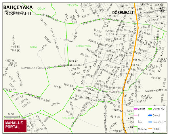 BAHÇEYAKA Mahallesi Haritası | Mahalle ve Köy Sınırı