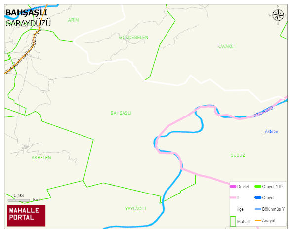 BAHŞAŞLI Köyü Haritası | İnteraktif Köy ve Mahalle Sınırları