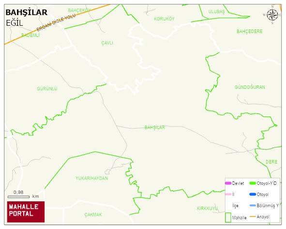BAHŞİLAR Mahallesi Haritası | Detaylı Köy ve Mahalle Görünümü