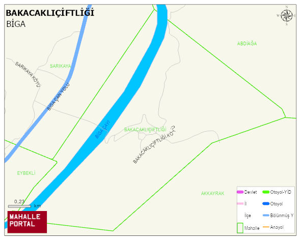 BAKACAKLIÇİFTLİĞİ Köyü Haritası | Detaylı Köy ve Mahalle Görünümü