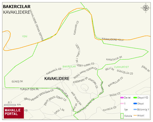 BAKIRCILAR Mahallesi Haritası | Yükselti ve Doğa Özellikleri