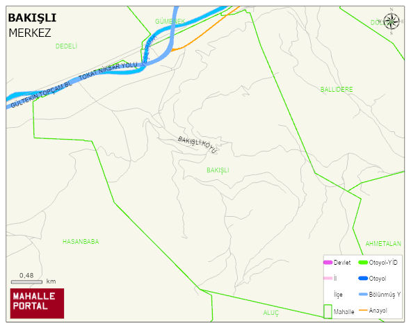 BAKIŞLI Köyü Haritası | İnteraktif Köy ve Mahalle Sınırları