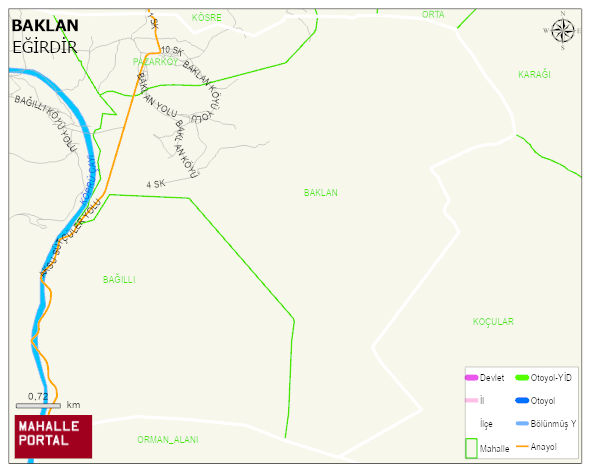 BAKLAN Köyü Haritası | Mahalle ve Köy Sınırı