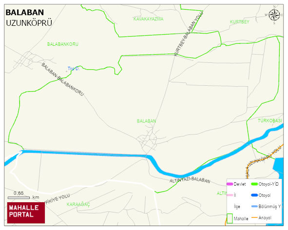 BALABAN Köyü Haritası | Mahalle ve Köy Sınırı