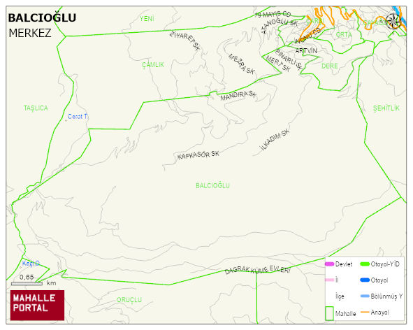 BALCIOĞLU Mahallesi Haritası | Yükselti ve Doğa Özellikleri