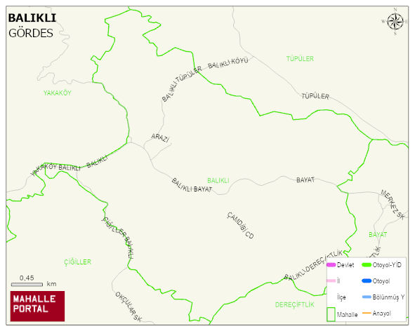 BALIKLI Mahallesi Haritası | Yükselti ve Doğa Özellikleri
