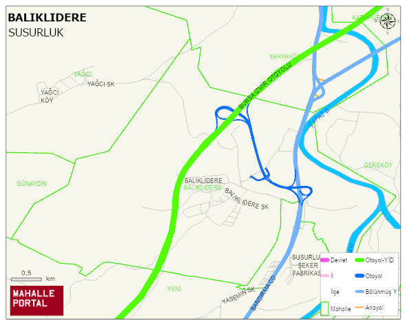 BALIKLIDERE Mahallesi Haritası | Coğrafi Yapı ve Detaylı Haritası