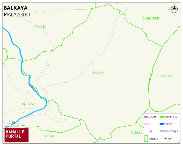 BALKAYA Köyü Haritası | Yükselti ve Doğa Özellikleri
