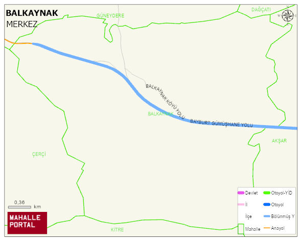 BALKAYNAK Köyü Haritası | Mahalle ve Köy Sınırı