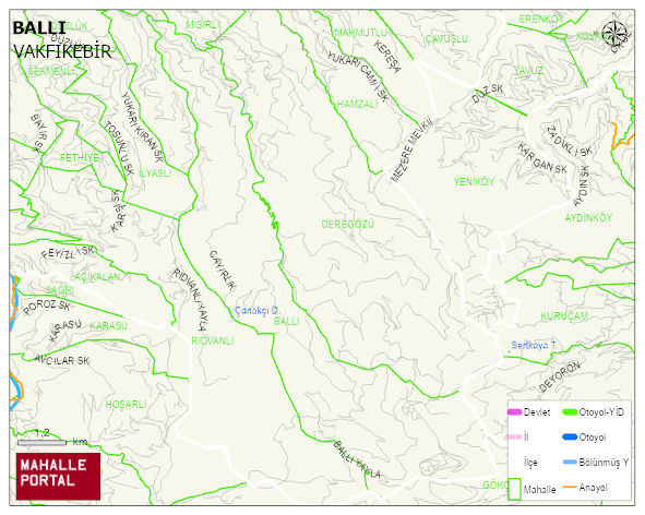 BALLI Mahallesi Haritası | Yükselti ve Doğa Özellikleri