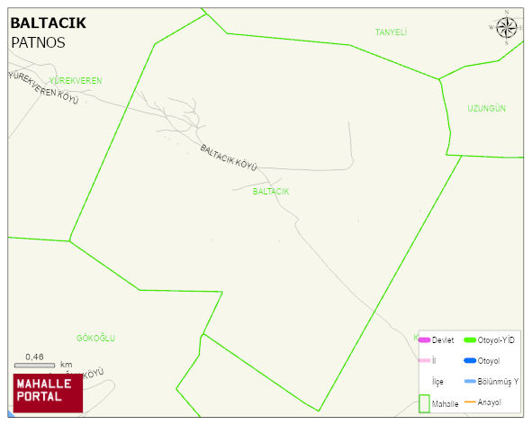 BALTACIK Köyü Haritası | Mahalle ve Köy Sınırı