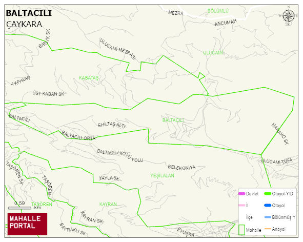 BALTACILI Mahallesi Haritası | Detaylı Köy ve Mahalle Görünümü