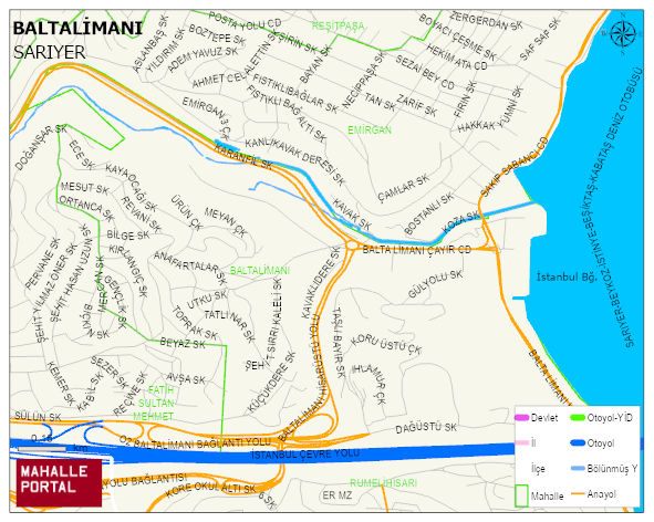 BALTALİMANI Mahallesi Haritası | Detaylı Köy ve Mahalle Görünümü