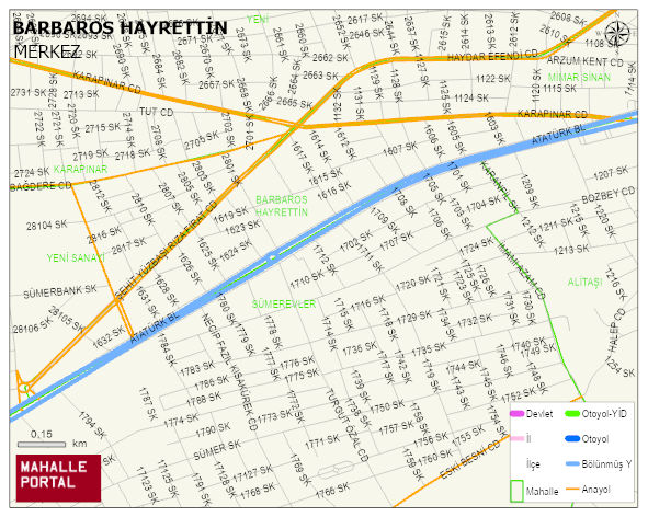 BARBAROS HAYRETTİN Mahallesi Haritası | Dağlar, Ovalar ve Akarsu Bilgileri