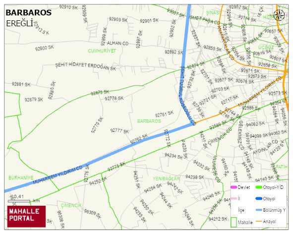 BARBAROS Mahallesi Haritası | Mahalle ve Köy Sınırı
