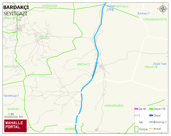BARDAKÇI Mahallesi Haritası | Coğrafi Yapı ve Detaylı Haritası