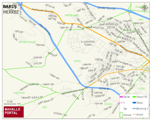 BARIŞ Mahallesi Haritası | Yükselti ve Doğa Özellikleri