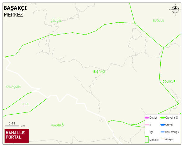 BAŞAKÇI Köyü Haritası | İnteraktif Köy ve Mahalle Sınırları