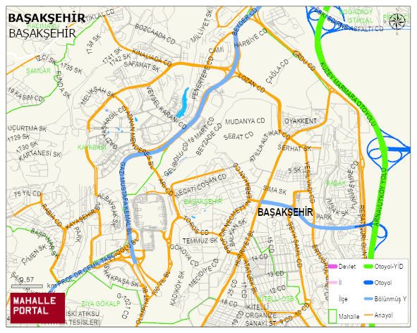 BAŞAKŞEHİR Mahallesi Haritası | Yükselti ve Doğa Özellikleri
