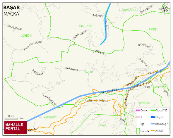 BAŞAR Mahallesi Haritası | Dağlar, Ovalar ve Akarsu Bilgileri