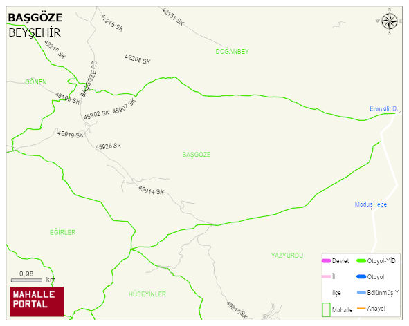 BAŞGÖZE Mahallesi Haritası | Sayısal Bölge Görünümü