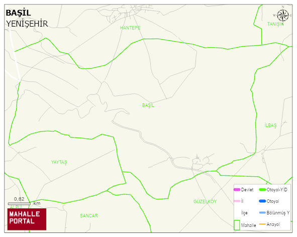 BAŞİL Mahallesi Haritası | Mahalle ve Köy Sınırı