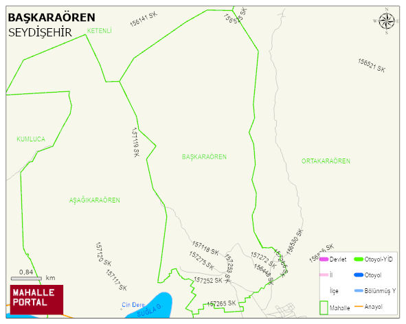 BAŞKARAÖREN Mahallesi Haritası | Coğrafi Yapı ve Detaylı Haritası