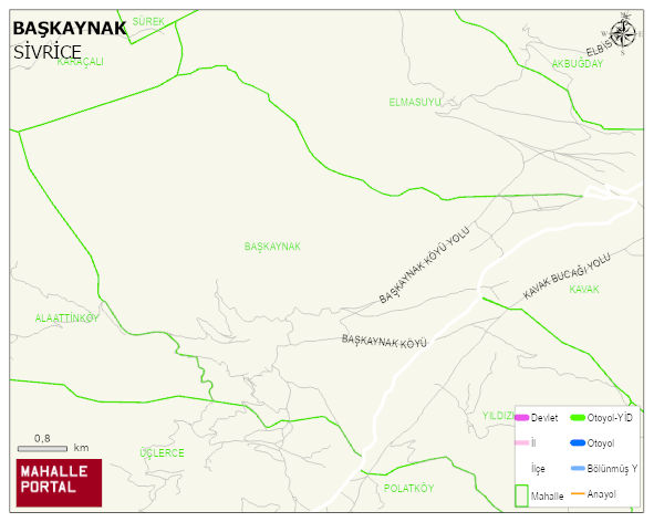 BAŞKAYNAK Köyü Haritası | Detaylı Köy ve Mahalle Görünümü