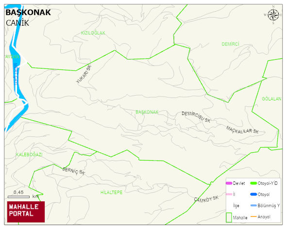 BAŞKONAK Mahallesi Haritası | Coğrafi Yapı ve Detaylı Haritası