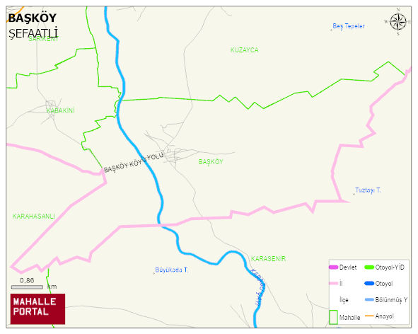 BAŞKÖY Köyü Haritası | Sayısal Bölge Görünümü
