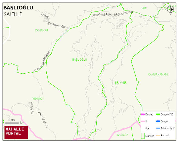 BAŞLIOĞLU Mahallesi Haritası | Mahalle ve Köy Sınırı