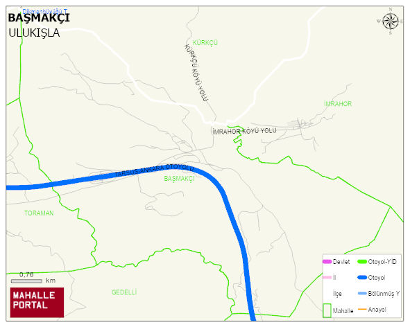 BAŞMAKÇI Köyü Haritası | Detaylı Köy ve Mahalle Görünümü