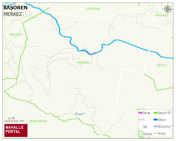BAŞÖREN Köyü Haritası | İnteraktif Köy ve Mahalle Sınırları
