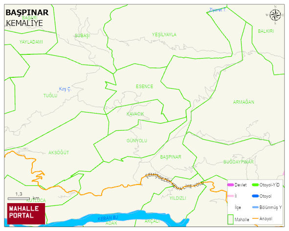 BAŞPINAR Köyü Haritası | İnteraktif Köy ve Mahalle Sınırları