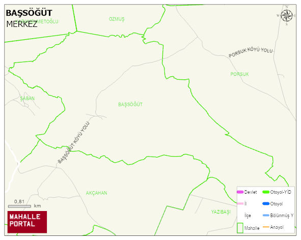 BAŞSÖĞÜT Köyü Haritası | Mahalle ve Köy Sınırı