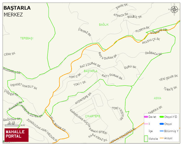 BAŞTARLA Mahallesi Haritası | Detaylı Köy ve Mahalle Görünümü