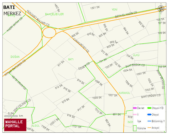 BATI Mahallesi Haritası | Güncel Mahalle ve Köy Haritası