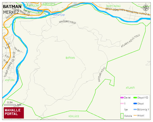 BATMAN Köyü Haritası | Sayısal Bölge Görünümü