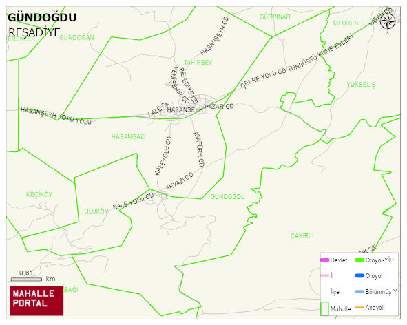 BAYDARLI BELDESİ GÜNDOĞDU Mahallesi Haritası | Yükselti ve Doğa Özellikleri