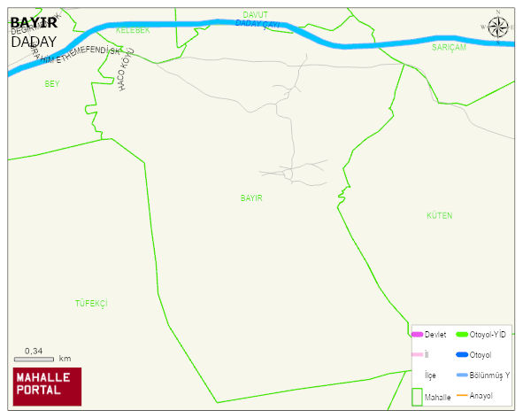 BAYIR Köyü Haritası | Coğrafi Yapı ve Detaylı Haritası