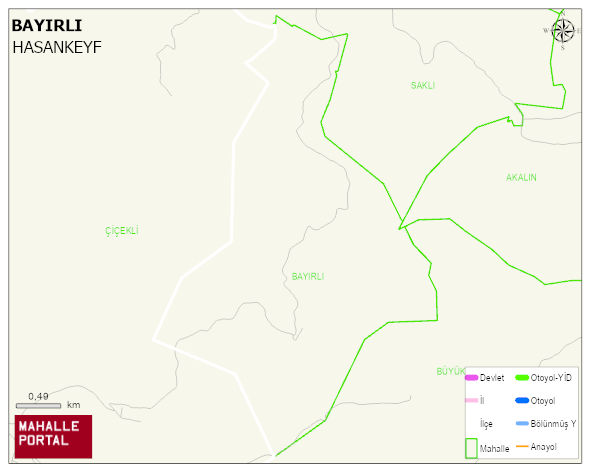BAYIRLI Köyü Haritası | Yükselti ve Doğa Özellikleri