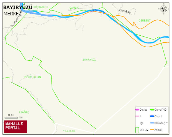 BAYIRYÜZÜ Köyü Haritası | Sayısal Bölge Görünümü