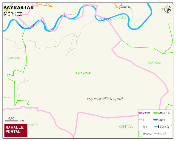 BAYRAKTAR Köyü Haritası | Coğrafi Yapı ve Detaylı Haritası