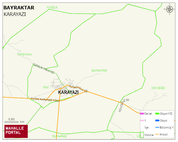 BAYRAKTAR Mahallesi Haritası | Dağlar, Ovalar ve Akarsu Bilgileri