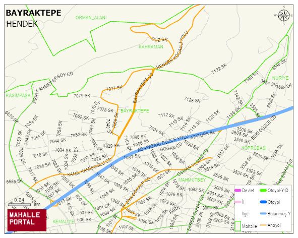 BAYRAKTEPE Mahallesi Haritası | Dağlar, Ovalar ve Akarsu Bilgileri