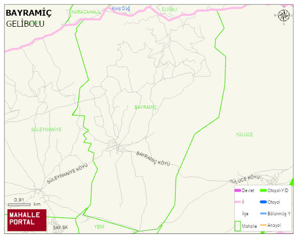 BAYRAMİÇ Köyü Haritası | Sayısal Bölge Görünümü