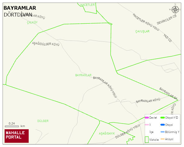 BAYRAMLAR Mahallesi Haritası | Mahalle ve Köy Sınırı
