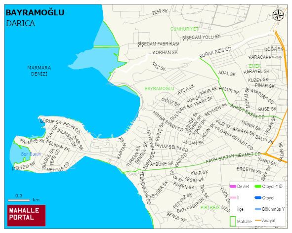 BAYRAMOĞLU Mahallesi Haritası | Coğrafi Yapı ve Detaylı Haritası