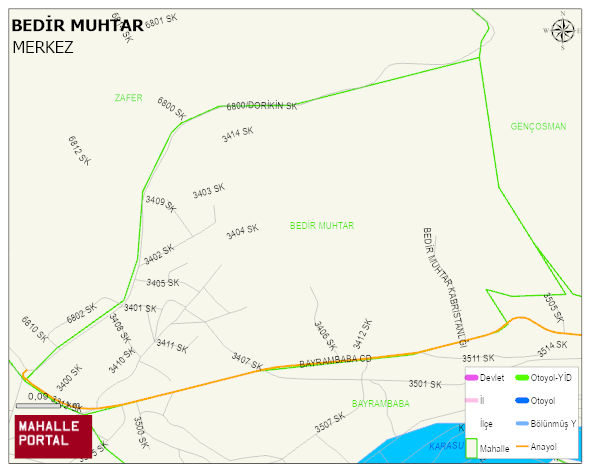 BEDİR MUHTAR Mahallesi Haritası | Mahalle Sokak Haritası